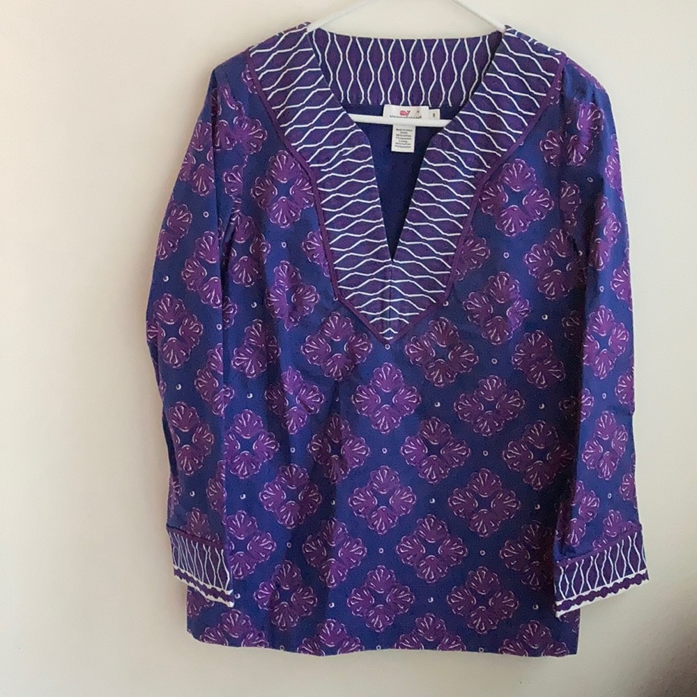 Vineyard Vines Tunic Top  Shell Snapdragon Size 8